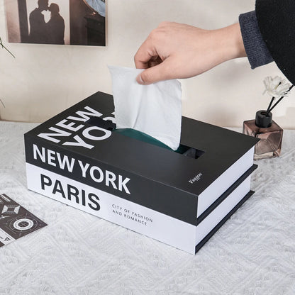 Luxury Faux Book Tissue Box – Sophisticated Tabletop Accent & Storage Solution For Upscale Boutique Home Decor