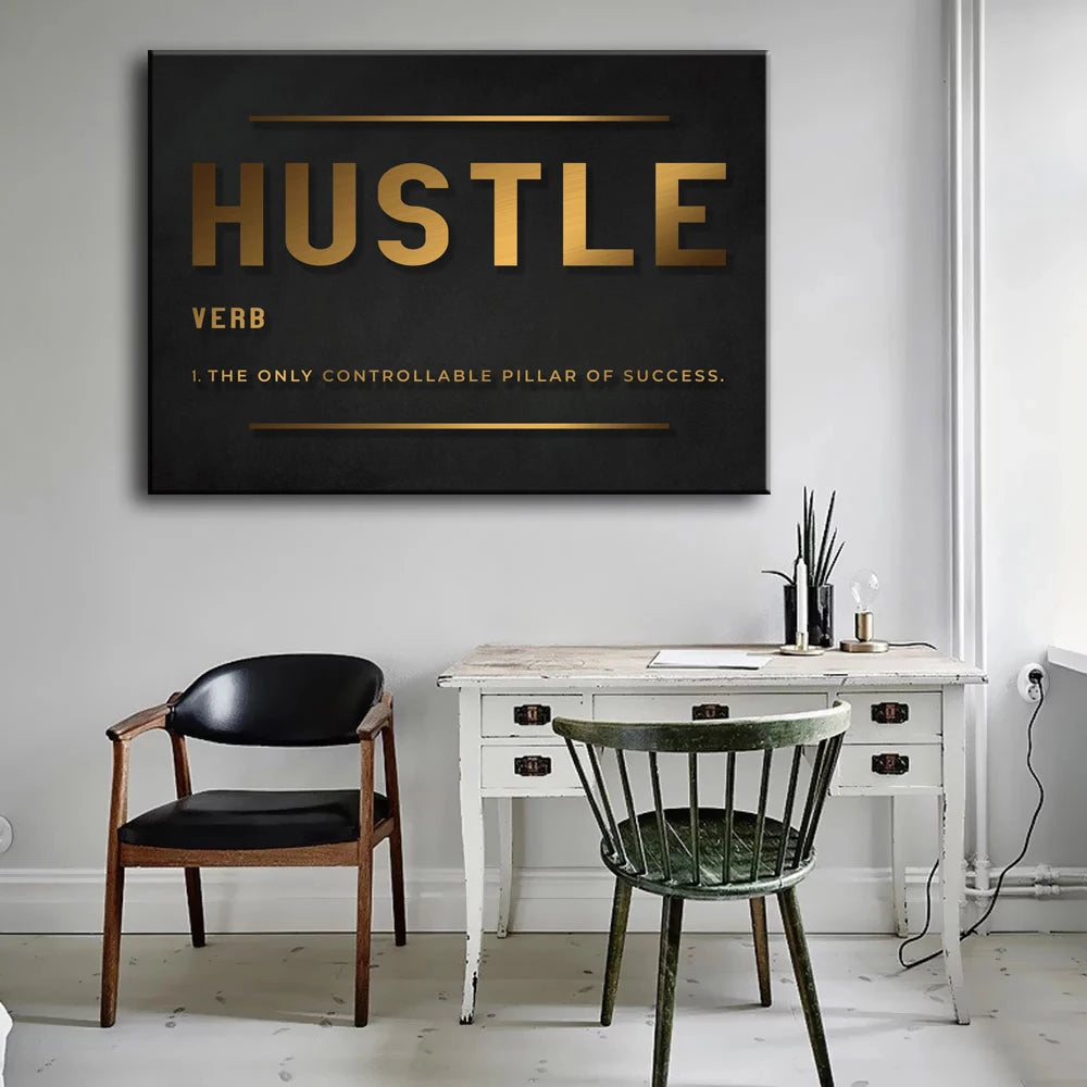 Make It Happen Hustle Quotes Posters Wall Art Fine Art Canvas Prints Inspirational Motivation Art For Home/Office Success Wall Art Decor 2025 01