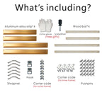 Metal Picture Frame Brushed Gold Silver Black Big Sizes 70x100, 60x90, 50x70 etc For Framing Canvas Prints - Brushed Gold, Purple Gold, Titanium Gold, Brushed Black, Brushed Silver, Aluminium Frame Kits Complete With Wooden Inner Frame 2025