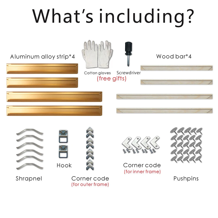 Metal Picture Frame Brushed Gold Silver Black Big Sizes 70x100, 60x90, 50x70 etc For Framing Canvas Prints - Brushed Gold, Purple Gold, Titanium Gold, Brushed Black, Brushed Silver, Aluminium Frame Kits Complete With Wooden Inner Frame 2025