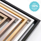 Metal Picture Framing Kit Sizes 20x30cm to 100x150cm Frames For Canvas Prints - Matte Black, Titanium Gold, Teak Effect etc Aluminium Frame Kits With Wooden Inner Frame