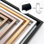 Metal Picture Framing Kit in Gold Silver Black Multiple Sizes 20x30cm - 100x150cm Frames For Canvas Prints - Matte Black, Titanium Gold, Teak Effect etc Aluminium Frame Kits With Wooden Inner Frame