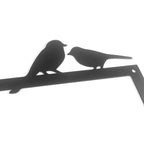 Metal Wall Art Birds and Cat Black Silhouette 3d Iron Crafted Metal Plaque Wall Decoration For Living Room Dining Room Cat Lovers Home Decor