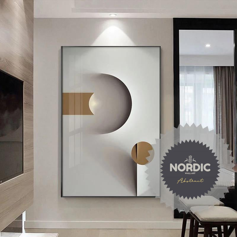 Minimalist Neutral Colors Architectural Geometric Abstract Wall Art Fine Art Canvas Prints Pictures For Modern Loft Apartment Home Office Art Decor