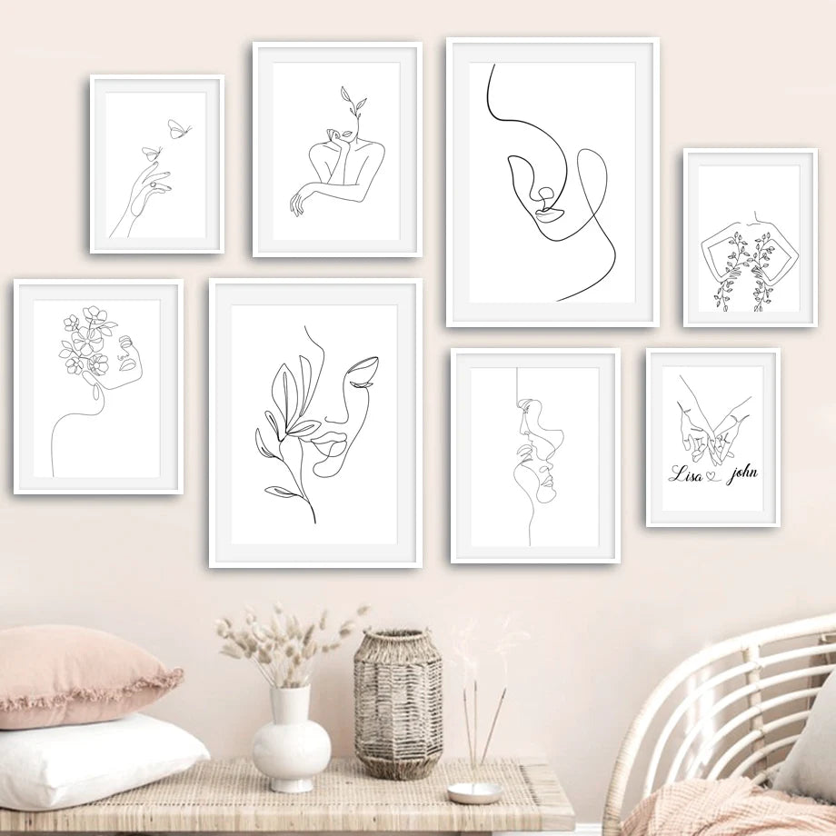 Minimalist Abstract Beauty Figure Art Line Art Fine Art Canvas Prints Pictures For Living Room Bedroom Salon Art Decor