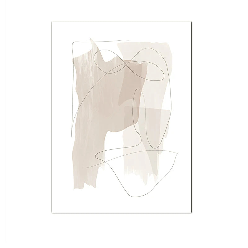 Minimalist Abstract Beige Gray Gallery Wall Art Fine Art Canvas Prints Pictures For Living Room Bedroom Scandinavian Inspired Home Decor