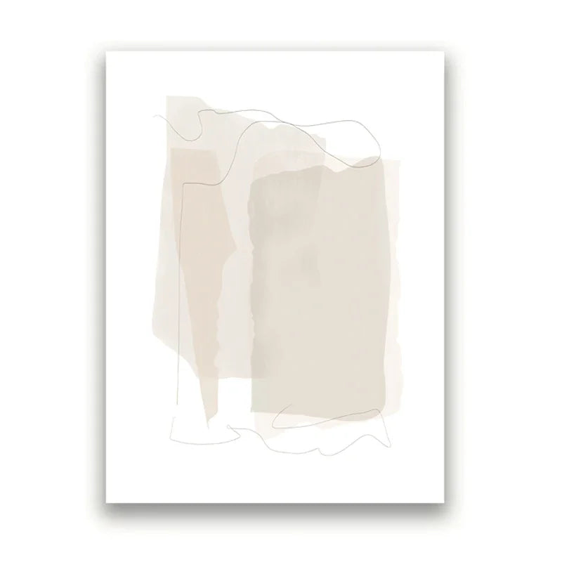 Minimalist Abstract Beige Gray Gallery Wall Art Fine Art Canvas Prints Pictures For Living Room Bedroom Scandinavian Inspired Home Decor