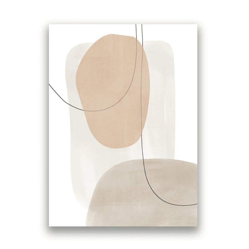 Minimalist Abstract Beige Gray Gallery Wall Art Fine Art Canvas Prints Pictures For Living Room Bedroom Scandinavian Inspired Home Decor