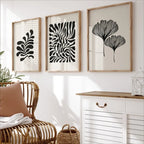 Minimalist Abstract Botanical Leaf Wall Art Fine Art Canvas Prints Pictures For Modern Apartment Living Room Bedroom Scandinavian Style Home Decor