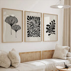 Minimalist Abstract Botanical Leaf Wall Art Fine Art Canvas Prints Pictures For Modern Apartment Living Room Bedroom Scandinavian Style Home Decor