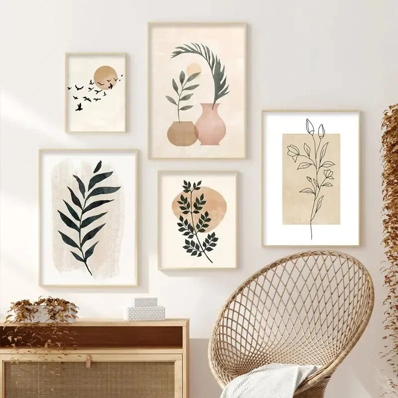 Minimalist Abstract Botanical Still Life Wall Art Fine Art Canvas Prints Simple Gallery Wall Pictures For Living Room Bedroom Art Decor