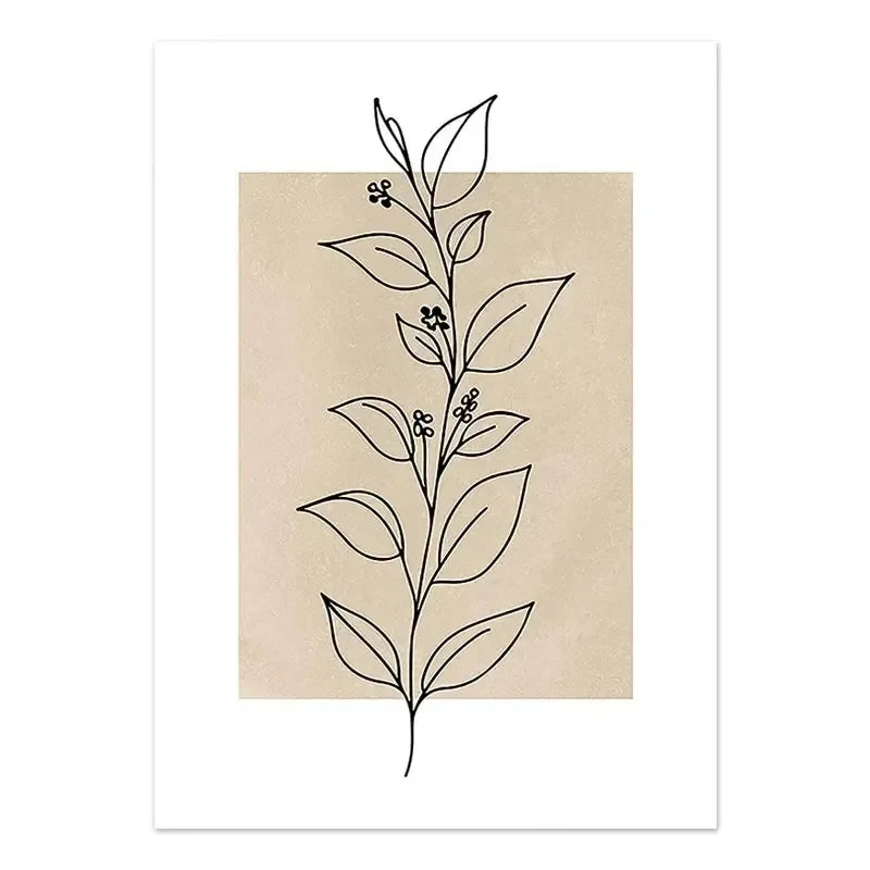 Minimalist Abstract Botanical Still Life Wall Art Fine Art Canvas Prints Simple Gallery Wall Pictures For Living Room Bedroom Art Decor