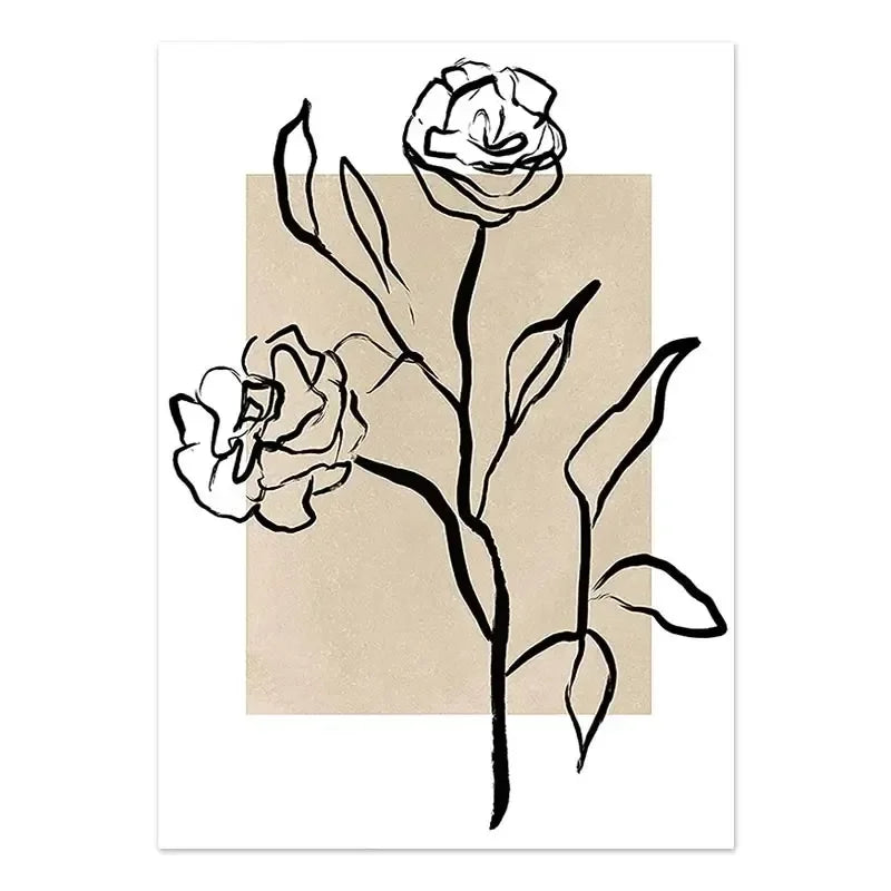 Minimalist Abstract Botanical Still Life Wall Art Fine Art Canvas Prints Simple Gallery Wall Pictures For Living Room Bedroom Art Decor