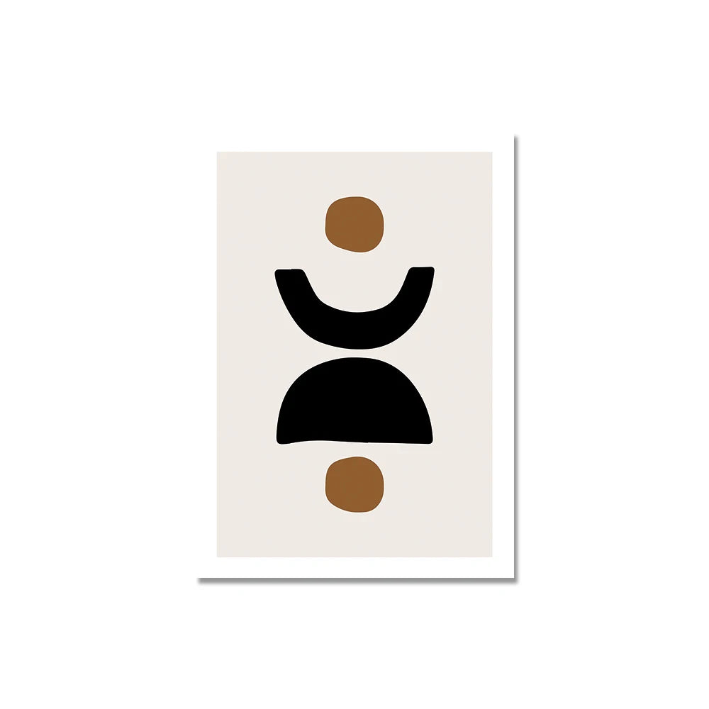 Minimalist Abstract Elements Wall Art Fine Art Canvas Prints Black Brown Neutral Color Pictures For Modern Apartment Living Room Decor