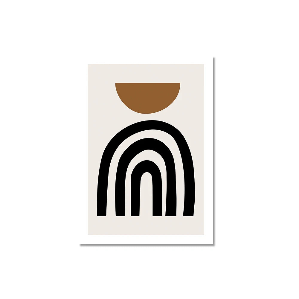 Minimalist Abstract Elements Wall Art Fine Art Canvas Prints Black Brown Neutral Color Pictures For Modern Apartment Living Room Decor