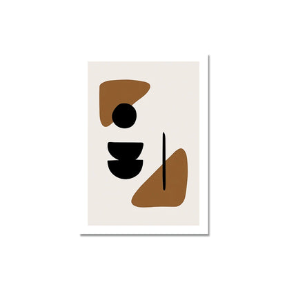 Minimalist Abstract Elements Wall Art Fine Art Canvas Prints Black Brown Neutral Color Pictures For Modern Apartment Living Room Decor