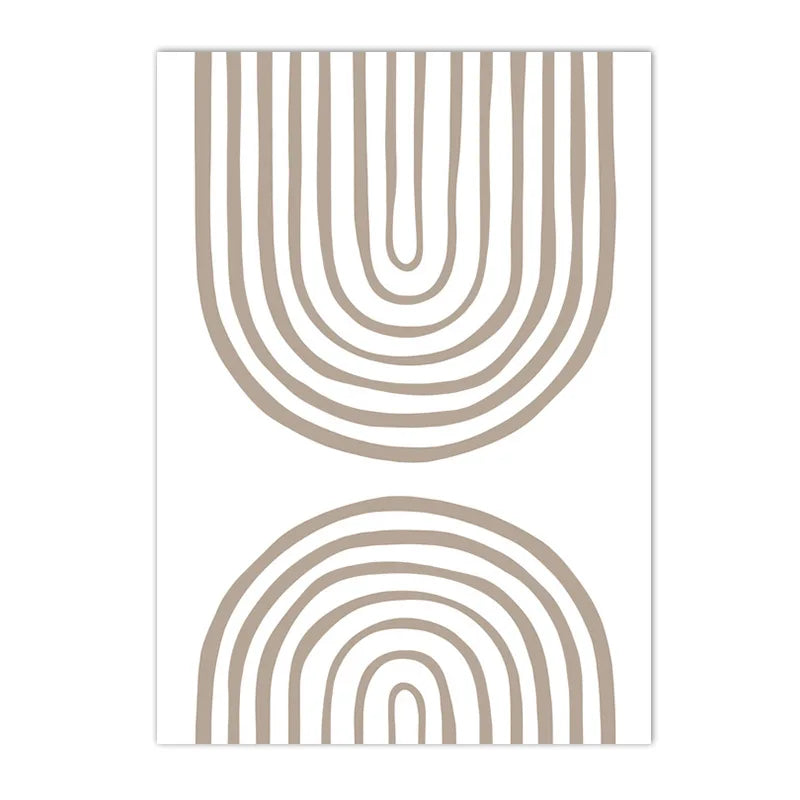 Two beige arch-shaped patterns on a white background