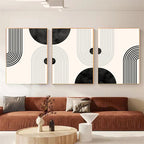Minimalist Abstract Geometric Line Art Fine Art Canvas Prints Pictures For Modern Apartment Living Room Dining Room Home Office Art Decor