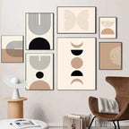Minimalist Abstract Geometric Moon Phase Line Art Wall Art Fine Art Canvas Prints Pictures For Modern Apartment Living Room Nordic Home Decor