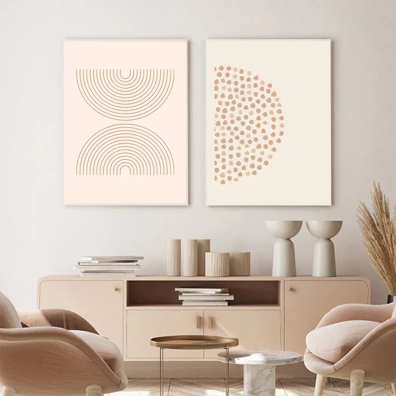 Minimalist Abstract Geometric Moon Phase Line Art Wall Art Fine Art Canvas Prints Pictures For Modern Apartment Living Room Nordic Home Decor