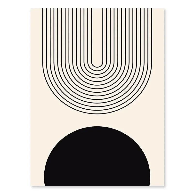 Minimalist Abstract Geometric Moon Phase Line Art Wall Art Fine Art Canvas Prints Pictures For Modern Apartment Living Room Nordic Home Decor