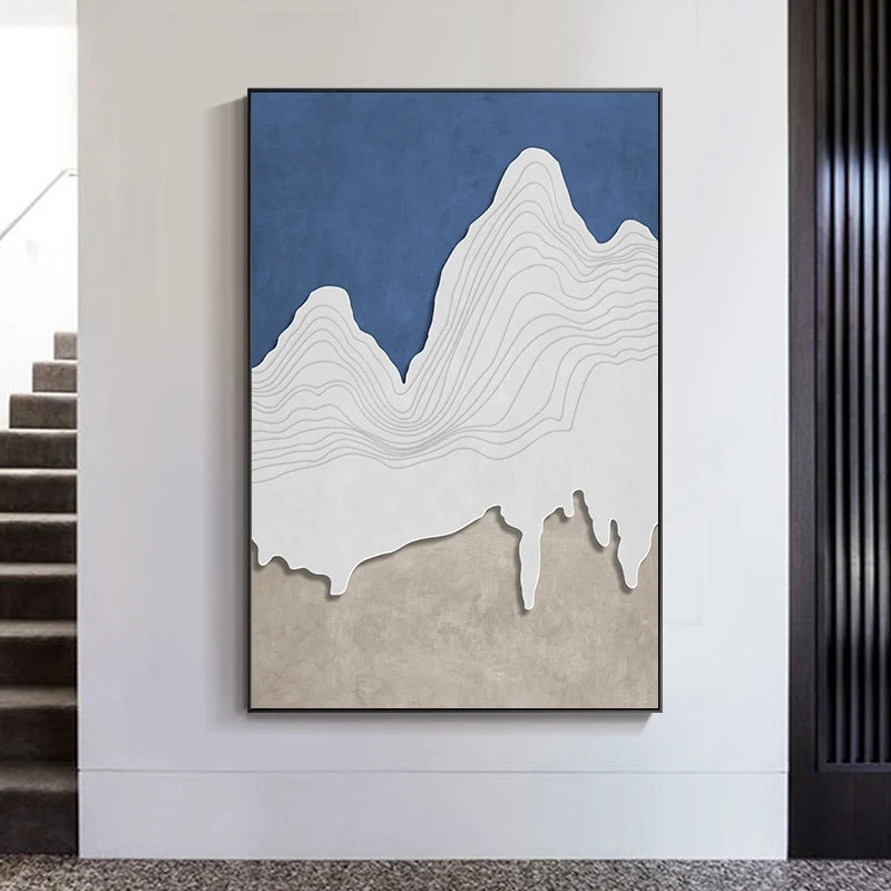 Minimalist Abstract Landscape Mountain Contour Lines Wall Art Poster Fine Art Canvas Print Picture For Living Room Bedroom Scandinavian Foyer Art Decor