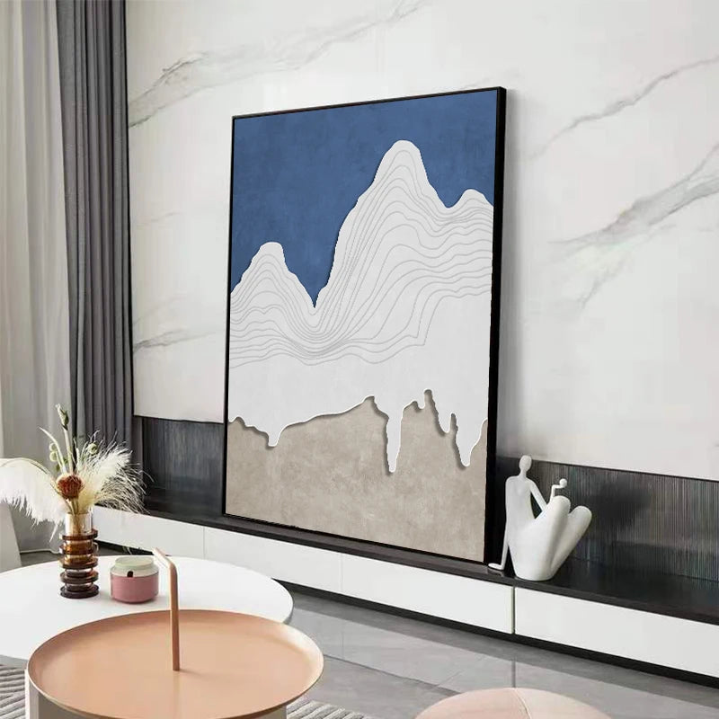 Minimalist Abstract Landscape Mountain Contour Lines Wall Art Poster Fine Art Canvas Print Picture For Living Room Bedroom Scandinavian Foyer Art Decor
