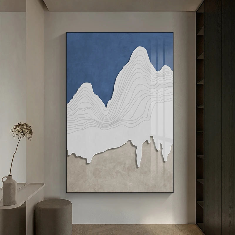 Minimalist Abstract Landscape Mountain Contour Lines Wall Art Poster Fine Art Canvas Print Picture For Living Room Bedroom Scandinavian Foyer Art Decor