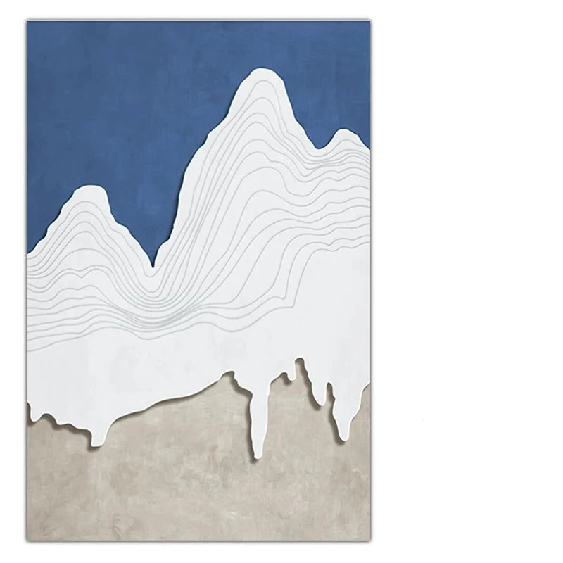 Minimalist Abstract Landscape Mountain Contour Lines Wall Art Poster Fine Art Canvas Print Picture For Living Room Bedroom Scandinavian Foyer Art Decor