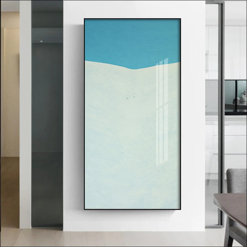 Minimalist Abstract Landscape Wall Art Fine Art Canvas Prints Colorful Vertical Format Pictures For Living Room Foyer Reception Room Contemporary Art Decor