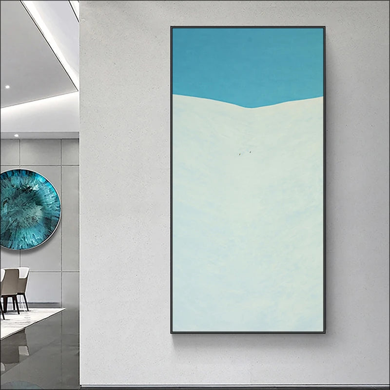 Minimalist Abstract Landscape Wall Art Fine Art Canvas Prints Colorful Vertical Format Pictures For Living Room Foyer Reception Room Contemporary Art Decor