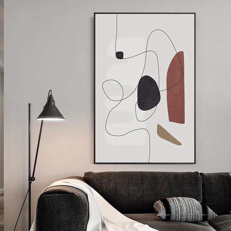 Fine Line Abstract Minimalist Abstract Shape and Line Wall Art Fine Art Canvas Prints Art ...