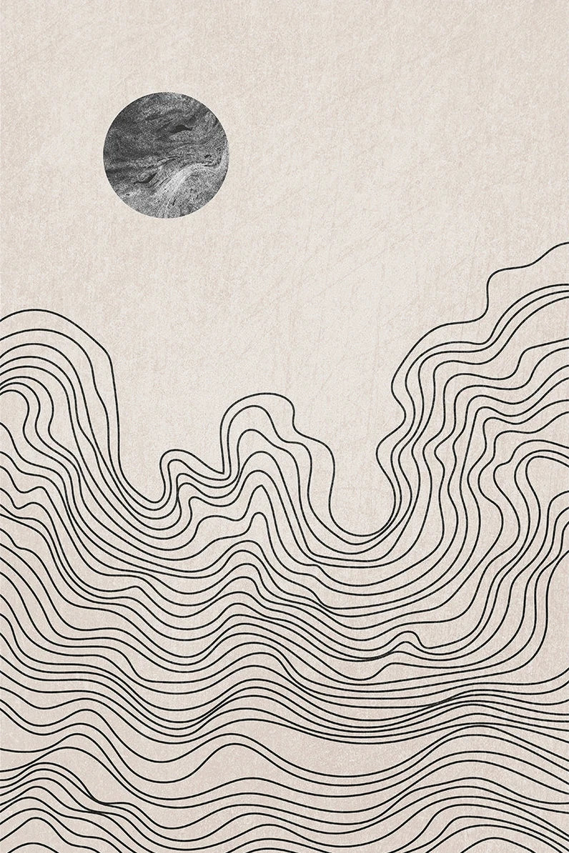 Minimalist Abstract Sun Moon Wall Art Fine Art Canvas Prints Neutral Color Pictures For Modern Apartment Living Room Bedroom Art Decor