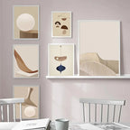 Minimalist Beige Abstract Architectural Wall Art Fine Art Canvas Prints Pictures For Living Room Dining Room Art For Contemporary Interiors