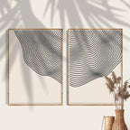 Minimalist Beige Black Contour Line Art Fine Art Canvas Prints Simple Pictures for Modern Apartment Living Room Bedroom Home Office Art Decor