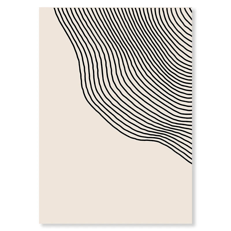 Minimalist Beige Black Contour Line Art Fine Art Canvas Prints Simple Pictures for Modern Apartment Living Room Bedroom Home Office Art Decor 2025