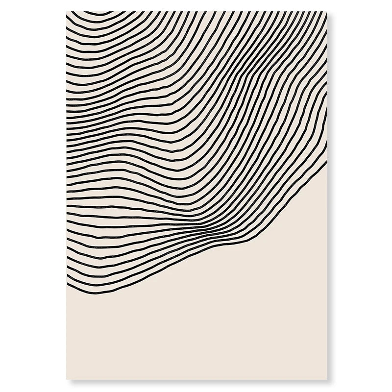Minimalist Beige Black Contour Line Art Fine Art Canvas Prints Simple Pictures for Modern Apartment Living Room Bedroom Home Office Art Decor 2025