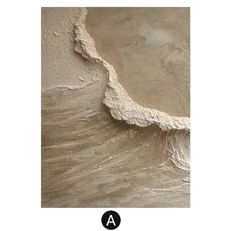 Close-up of textured beige surface with a wave-like pattern