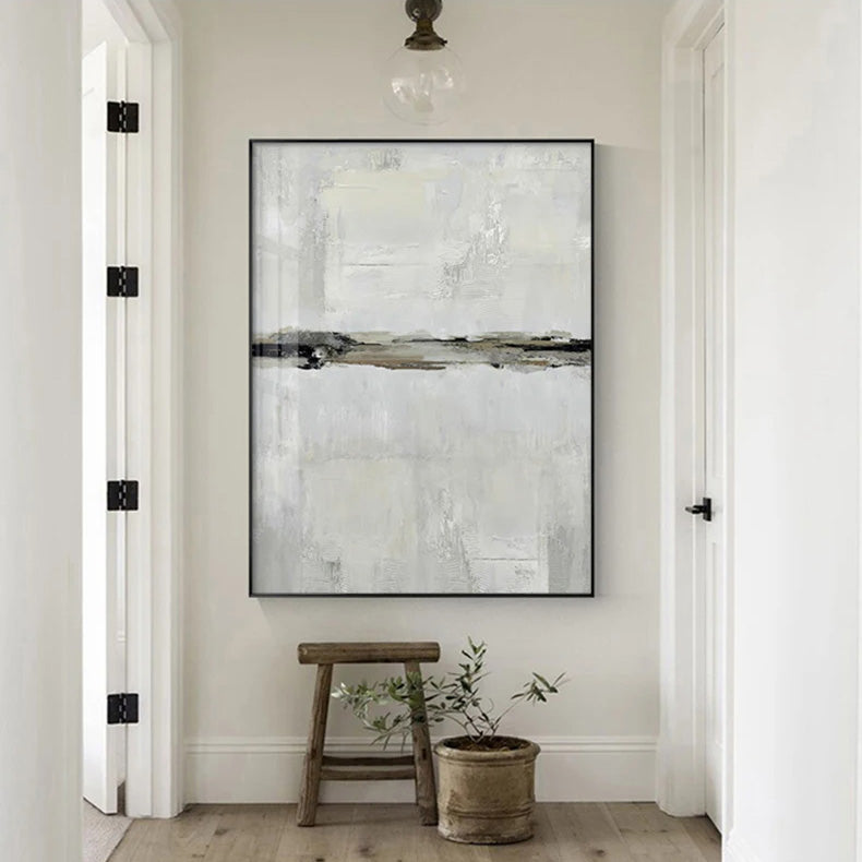 Minimalist Beige Grey Color Block Abstract Wall Art Fine Art Canvas Prints Pictures For Modern Apartment Living Room Bedroom Contemporary Home Decor