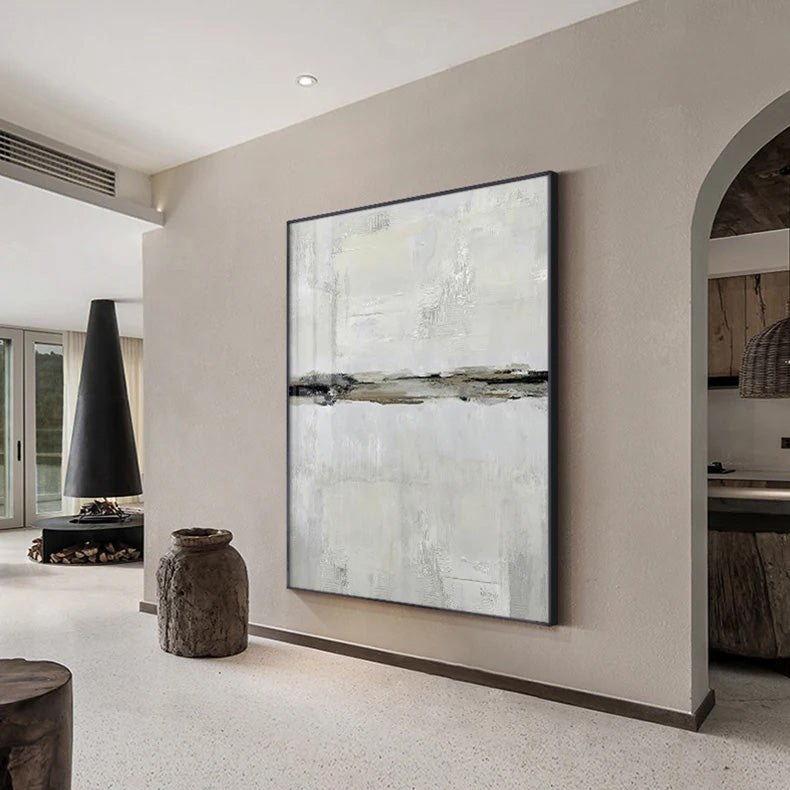 Minimalist Beige Grey Color Block Abstract Wall Art Fine Art Canvas Prints Pictures For Modern Apartment Living Room Bedroom Contemporary Home Decor