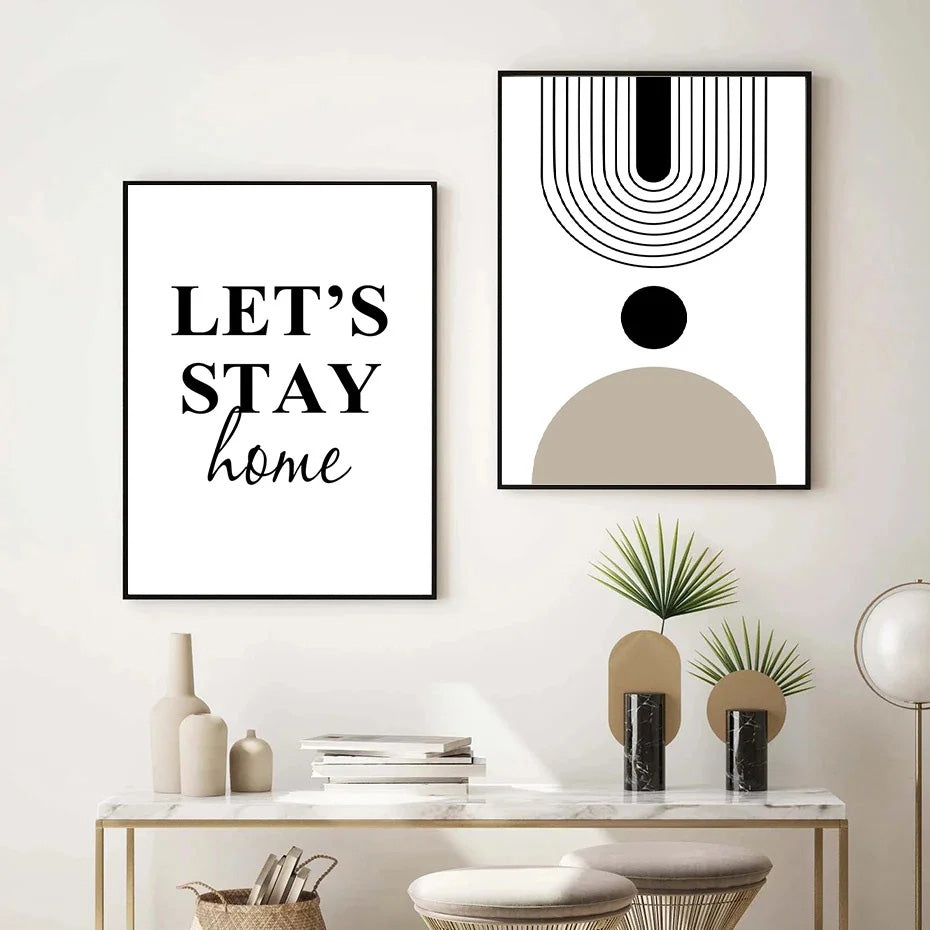 Minimalist Black Beige Abstract Geometric Wall Art Fine Art Canvas Prints Simple Modern Gallery Artworks For Living Room Bedroom Decor