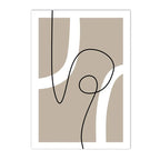 Abstract line art on a beige background