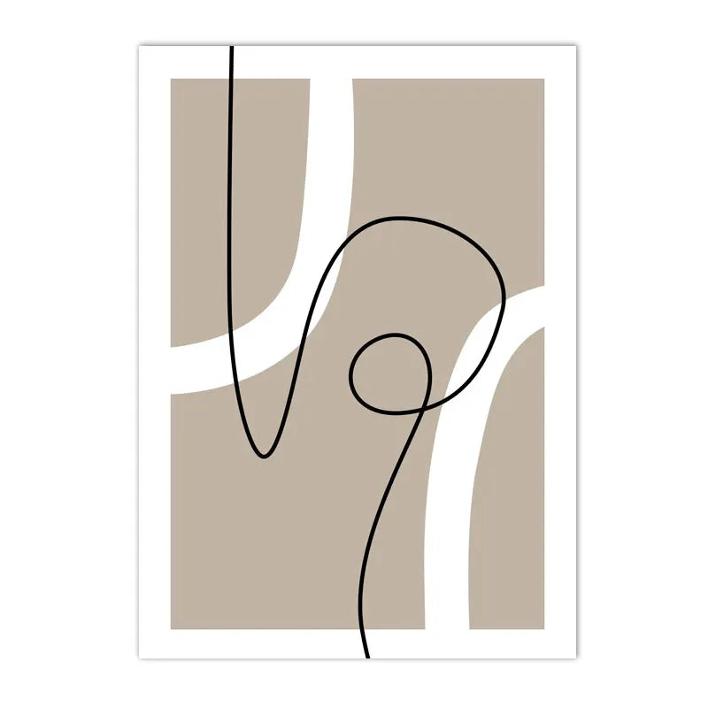 Abstract line art on a beige background