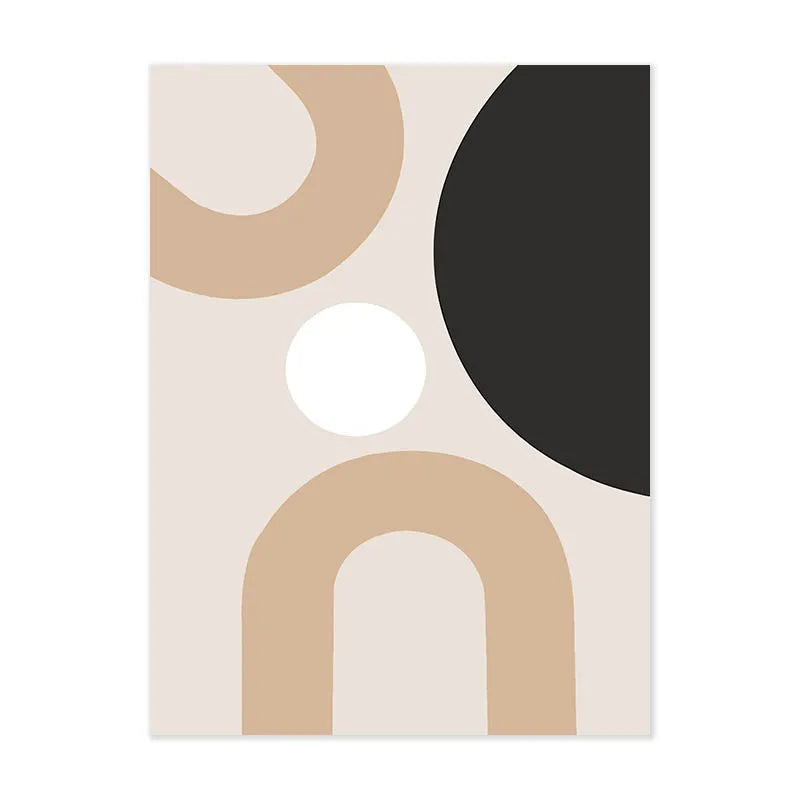 Abstract art print with geometric shapes on a white background
