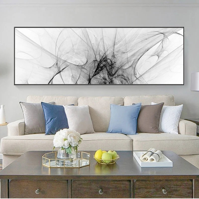 Minimalist Black White Abstract Wall Art Fine Art Canvas Prints Modern Wide Format Pictures For Above The Sofa Art For Above The Bed