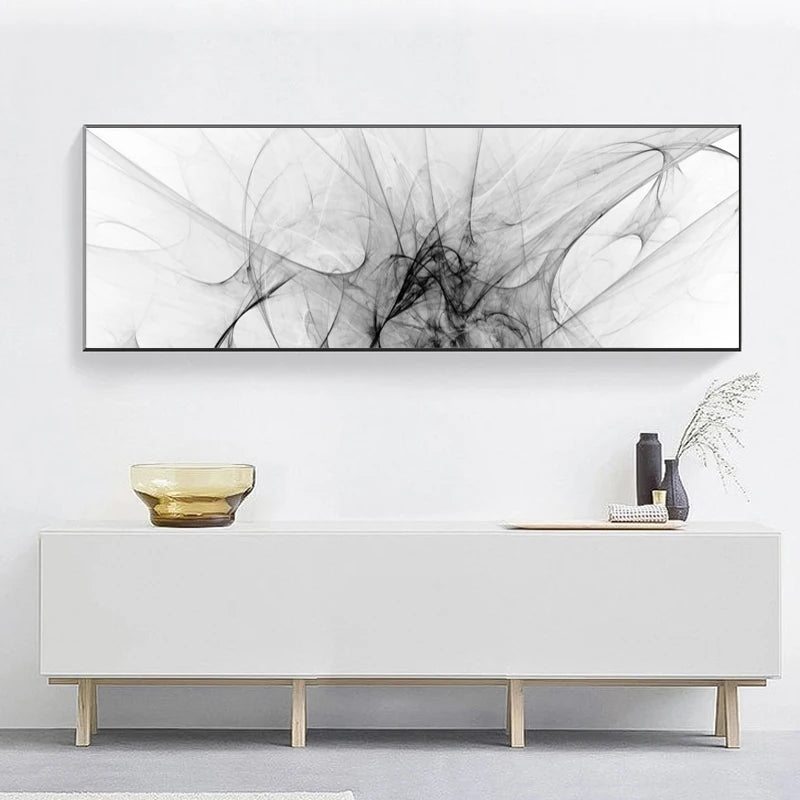 Minimalist Black White Abstract Wall Art Fine Art Canvas Prints Modern Wide Format Pictures For Above The Sofa Art For Above The Bed