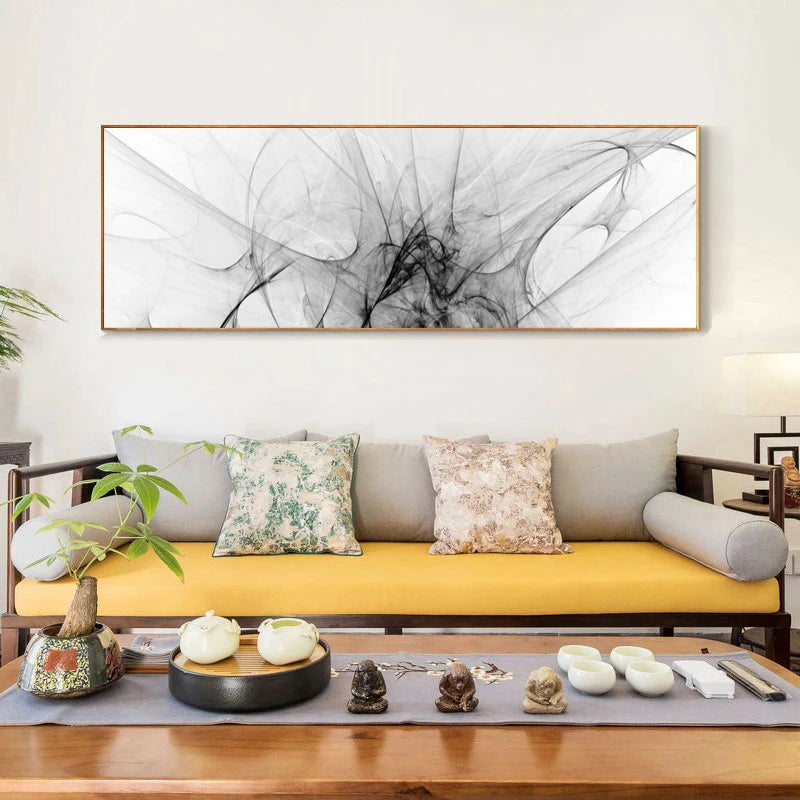 Minimalist Black White Abstract Wall Art Fine Art Canvas Prints Modern Wide Format Pictures For Above The Sofa Art For Above The Bed