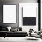 Minimalist Black White Architectural Abstract Wall Art Fine Art Canvas Prints Pictures For Modern Apartment Living Room Art For Contemporary Home Decor