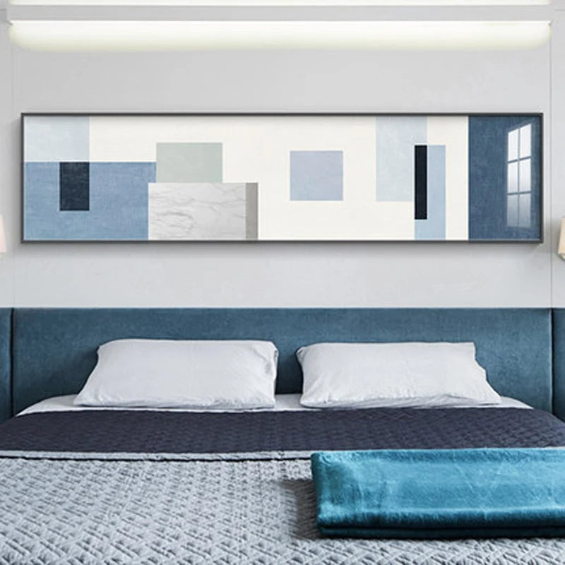Minimalist Black White Color Block Abstract Wall Art Fine Art Canvas Prints Wide Format Pictures For Above The Sofa Modern Art For Above The Bed