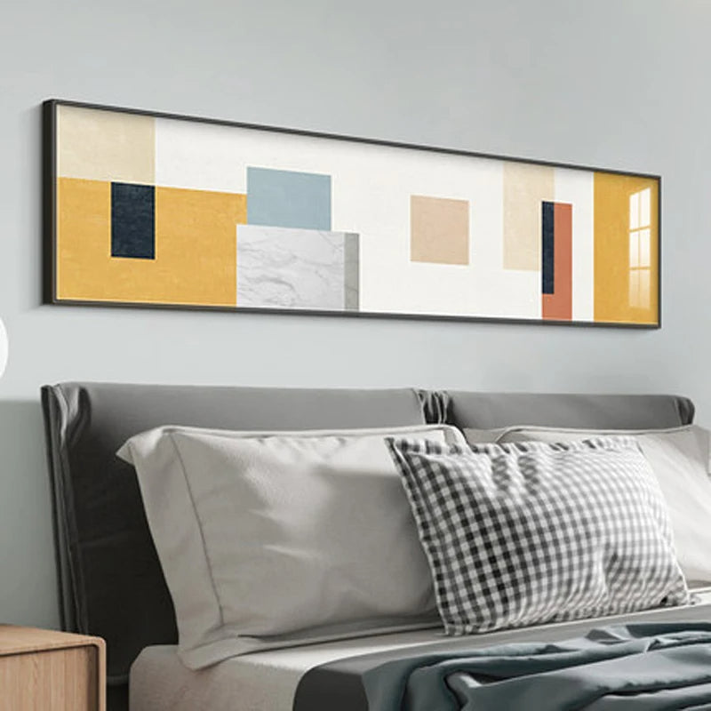 Minimalist Black White Color Block Abstract Wall Art Fine Art Canvas Prints Wide Format Pictures For Above The Sofa Modern Art For Above The Bed
